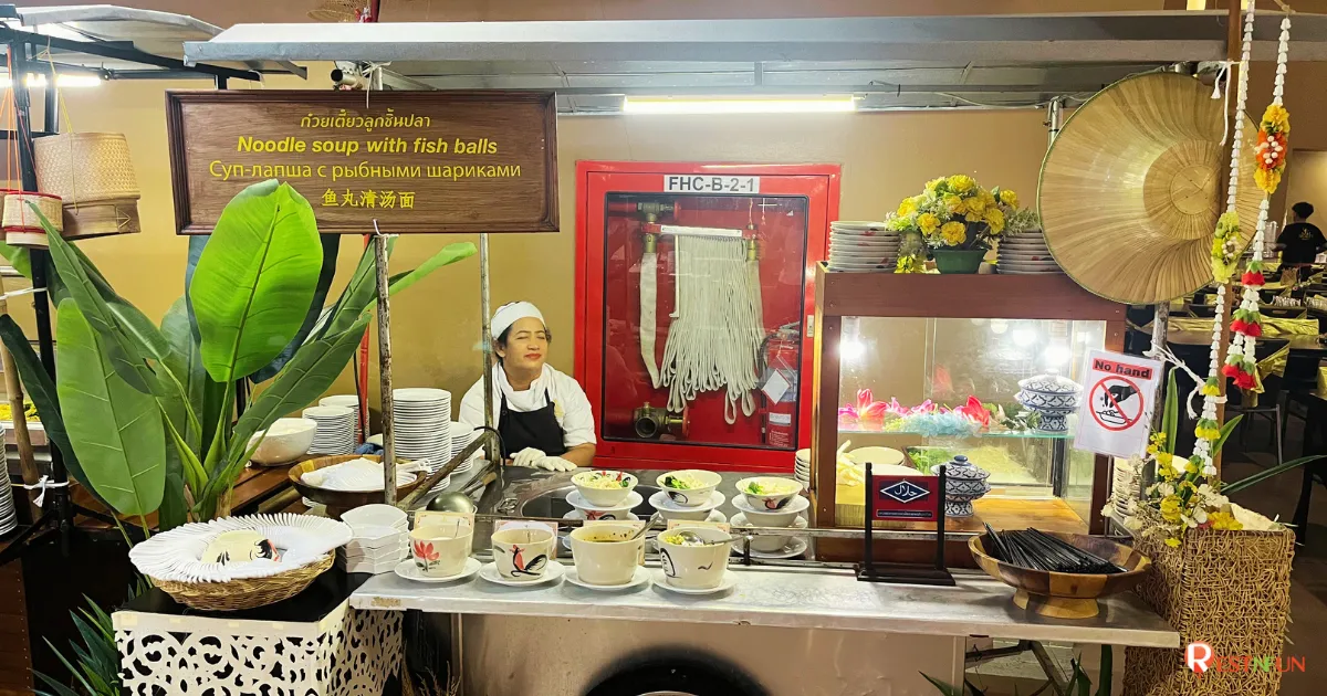 Delicious noodles served at Siam Niramit Phuket